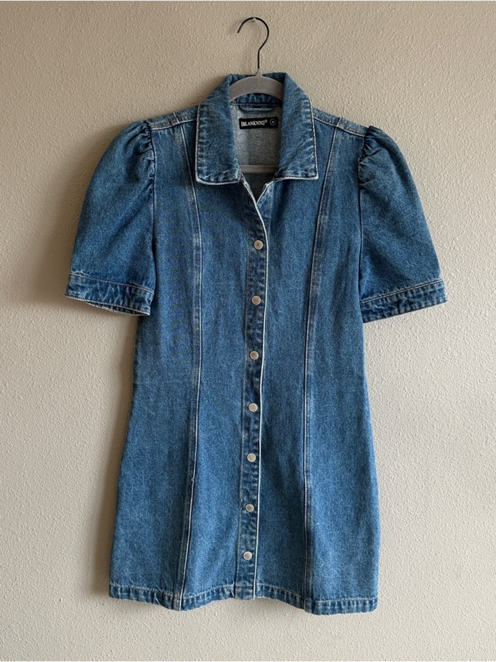 Blank NYC Blue Denim Shirt Dress Medium